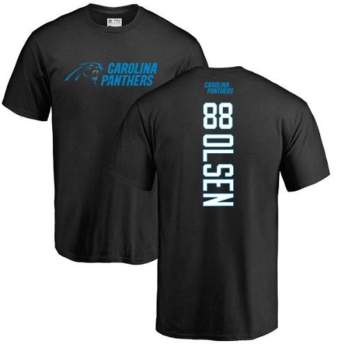 Carolina Panthers Men Black Greg Olsen Backer NFL Football #88 T Shirt